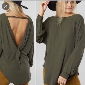 Free people open back shirt